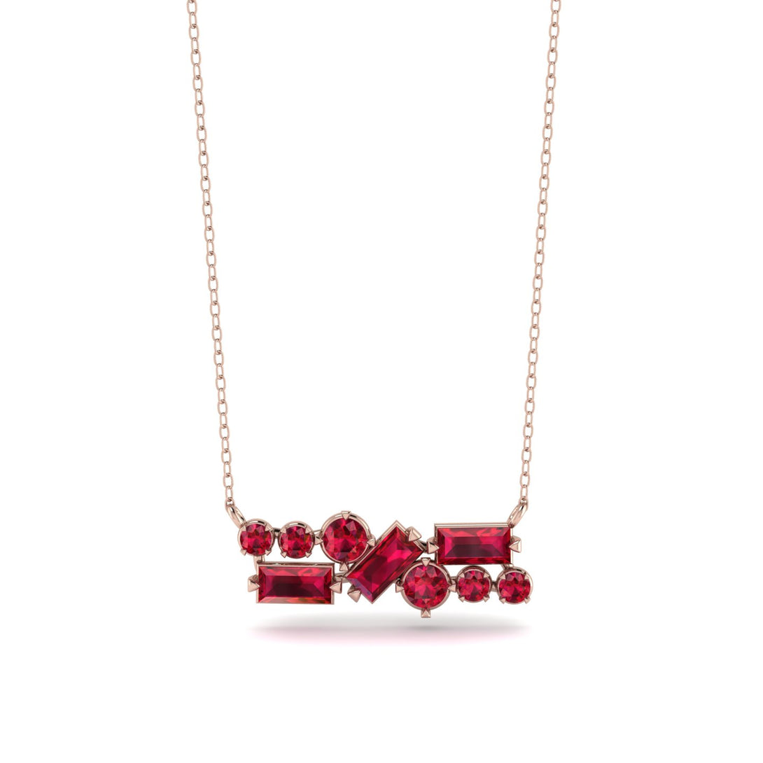 Ruby Baguette Necklace Mix - Kinley No. 56