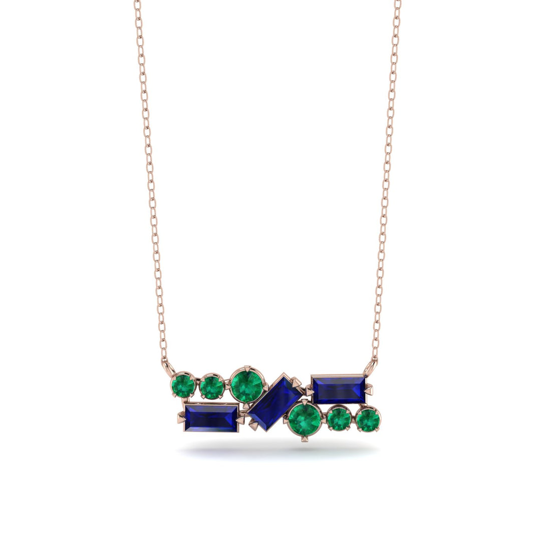 Sapphire Baguette Necklace Mix - Kinley No. 65