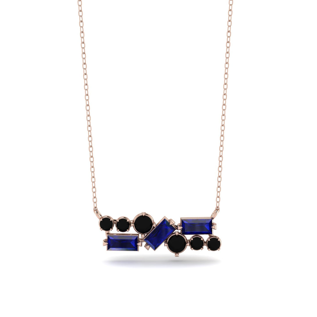 Sapphire Baguette Necklace Mix - Kinley No. 68