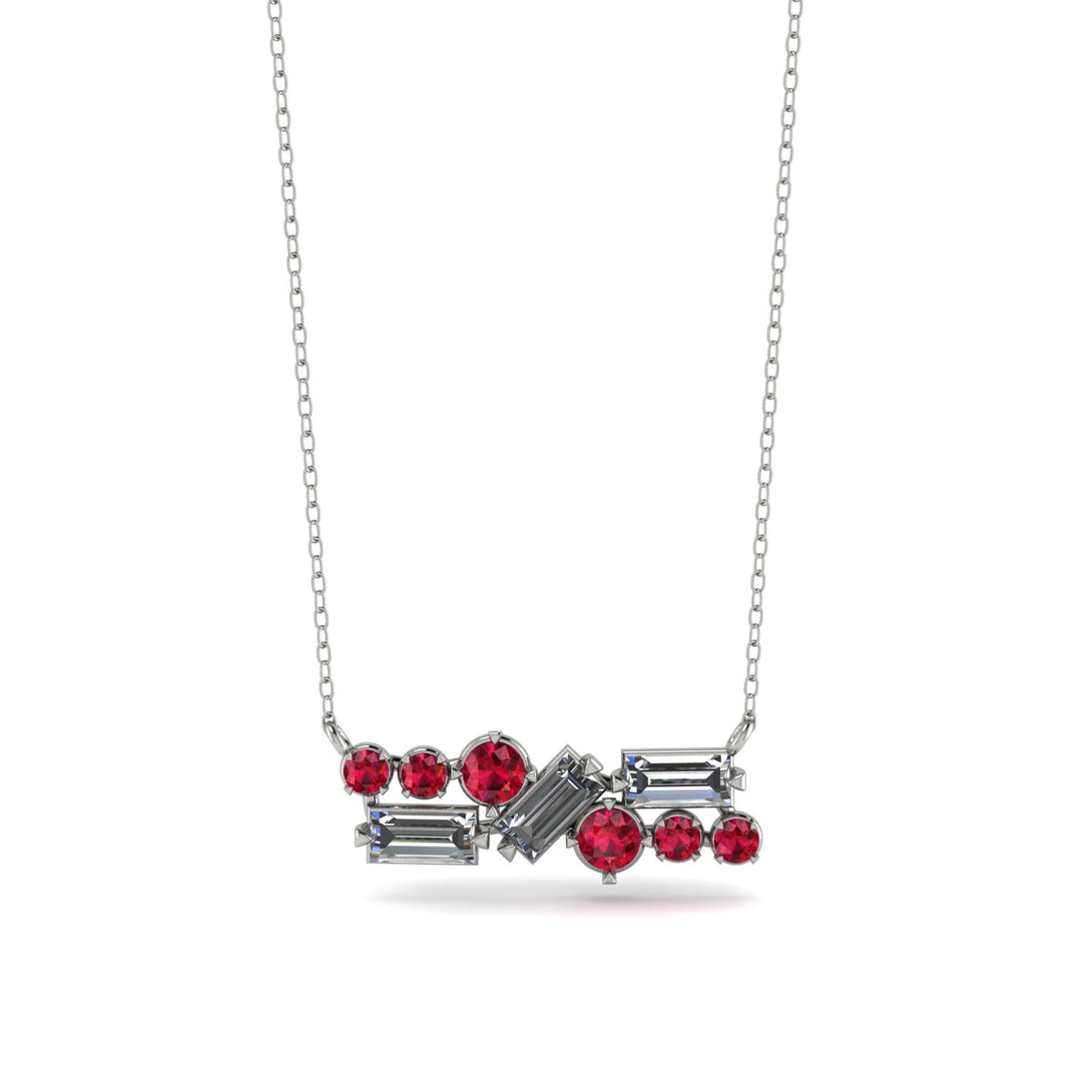 Diamond Baguette Necklace Mix - Kinley No. 12