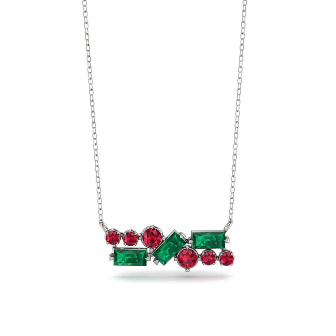 Emerald Baguette Necklace Mix - Kinley No. 27