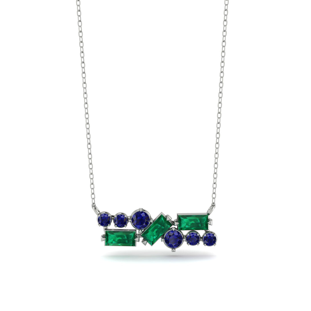 Emerald Baguette Necklace Mix - Kinley No. 30