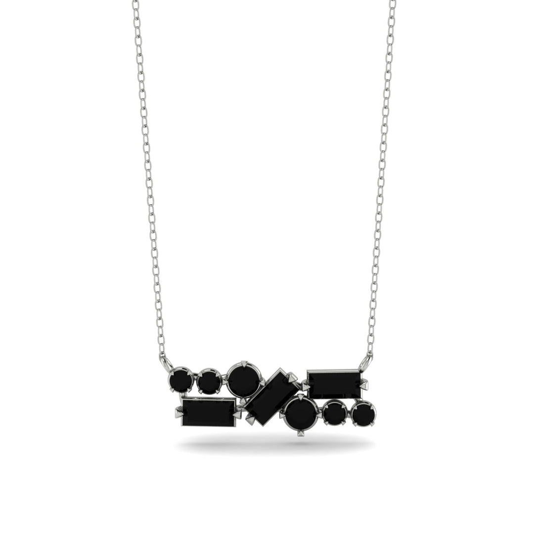 Black Diamond Baguette Necklace Mix - Kinley No. 39