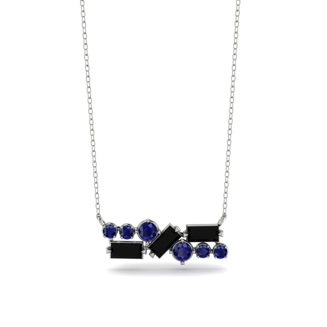 Black Diamond Baguette Necklace Mix - Kinley No. 45