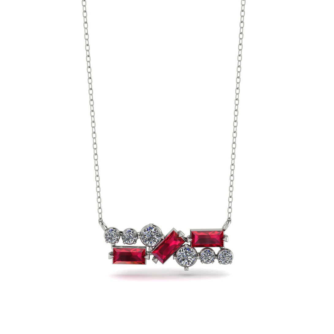 Ruby Baguette Necklace Mix - Kinley No. 48