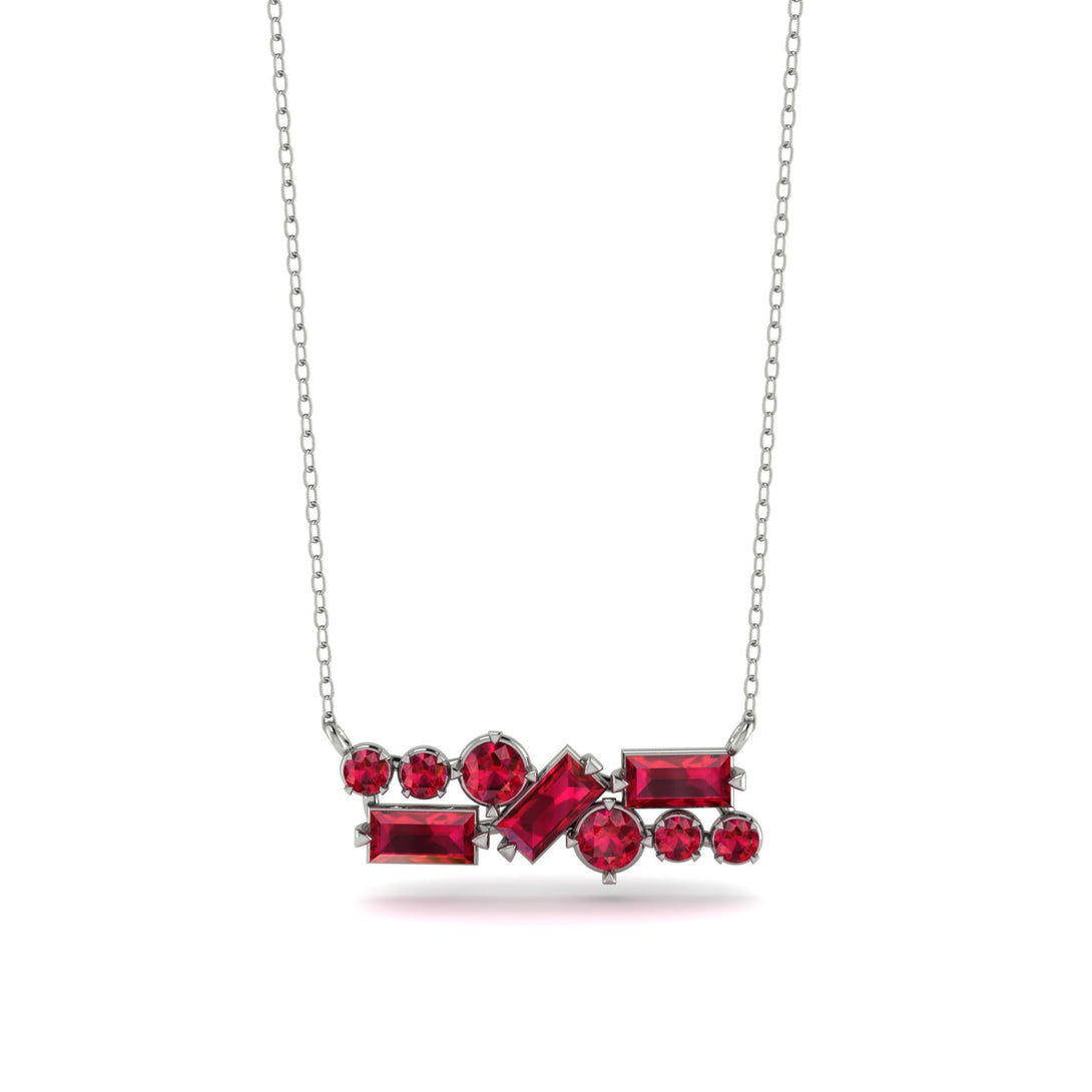 Ruby Baguette Necklace Mix - Kinley No. 57