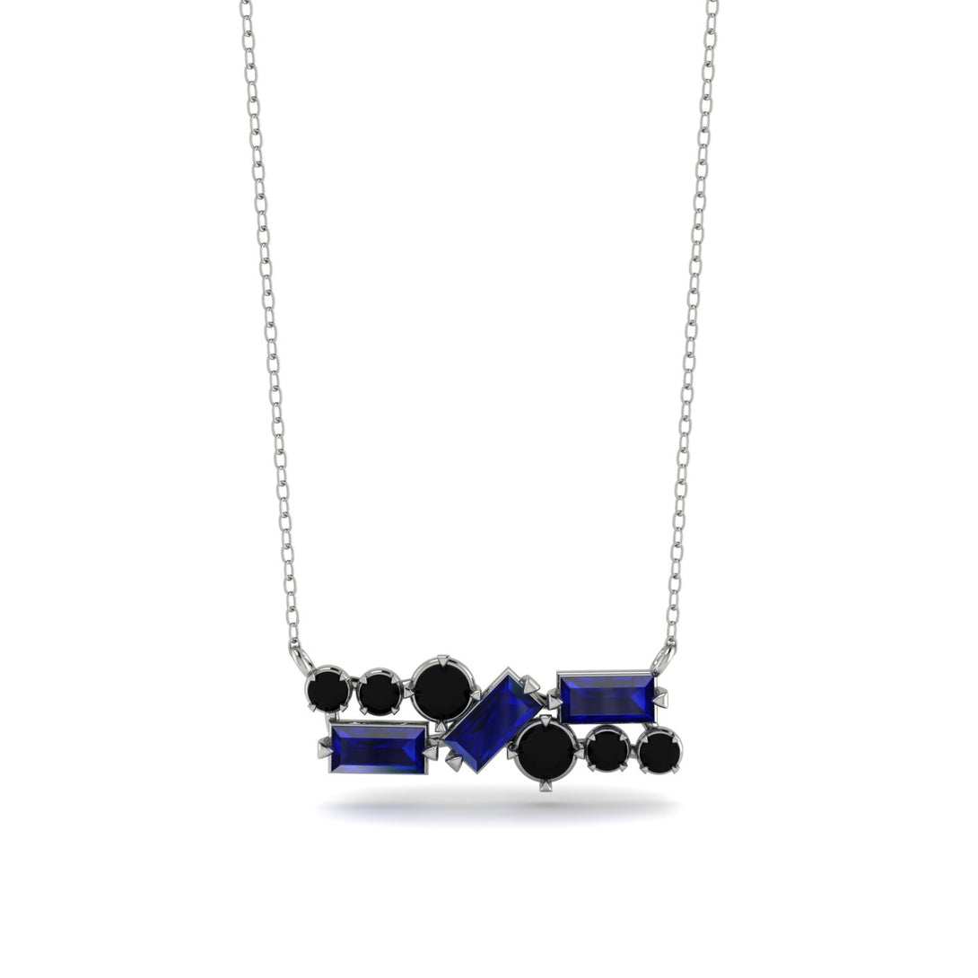 Sapphire Baguette Necklace Mix - Kinley No. 69