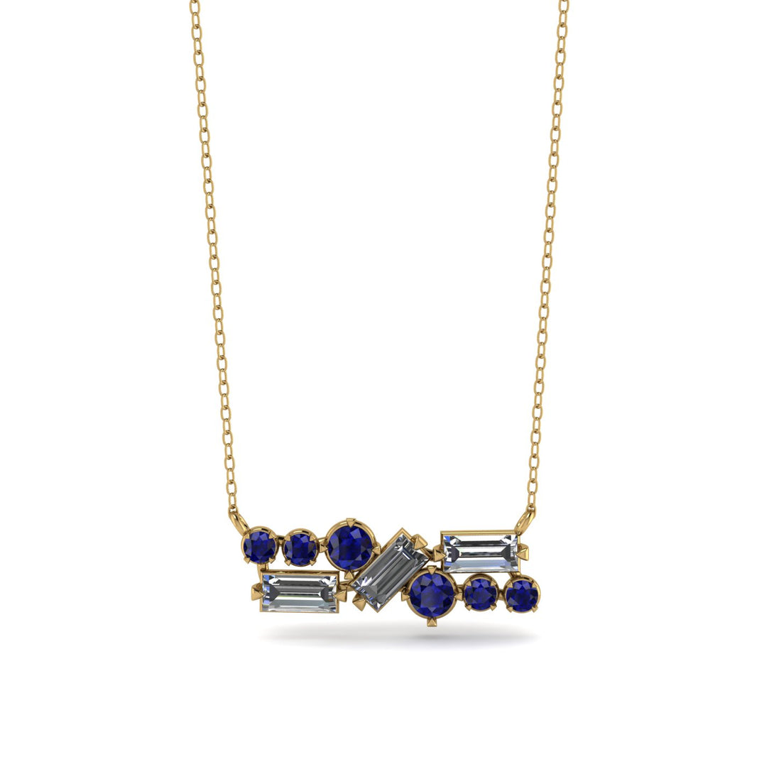Diamond Baguette Necklace Mix - Kinley No. 13