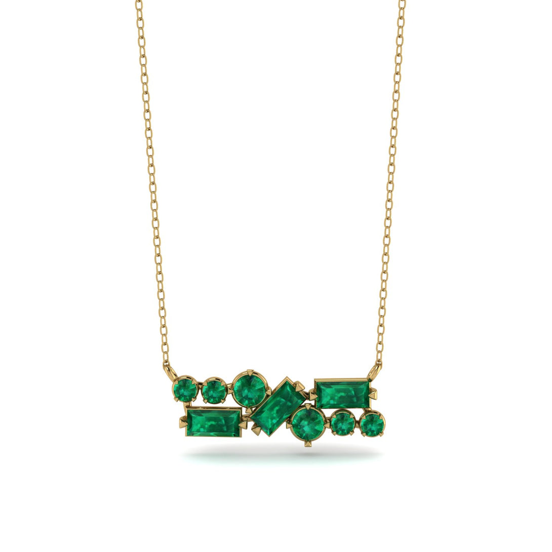Emerald Baguette Necklace Mix - Kinley No. 19