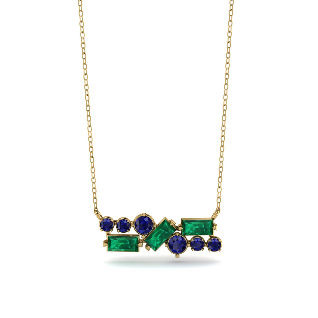 Emerald Baguette Necklace Mix - Kinley No. 28