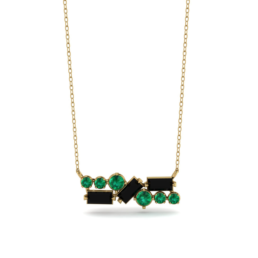 Black Diamond Baguette Necklace Mix - Kinley No. 34