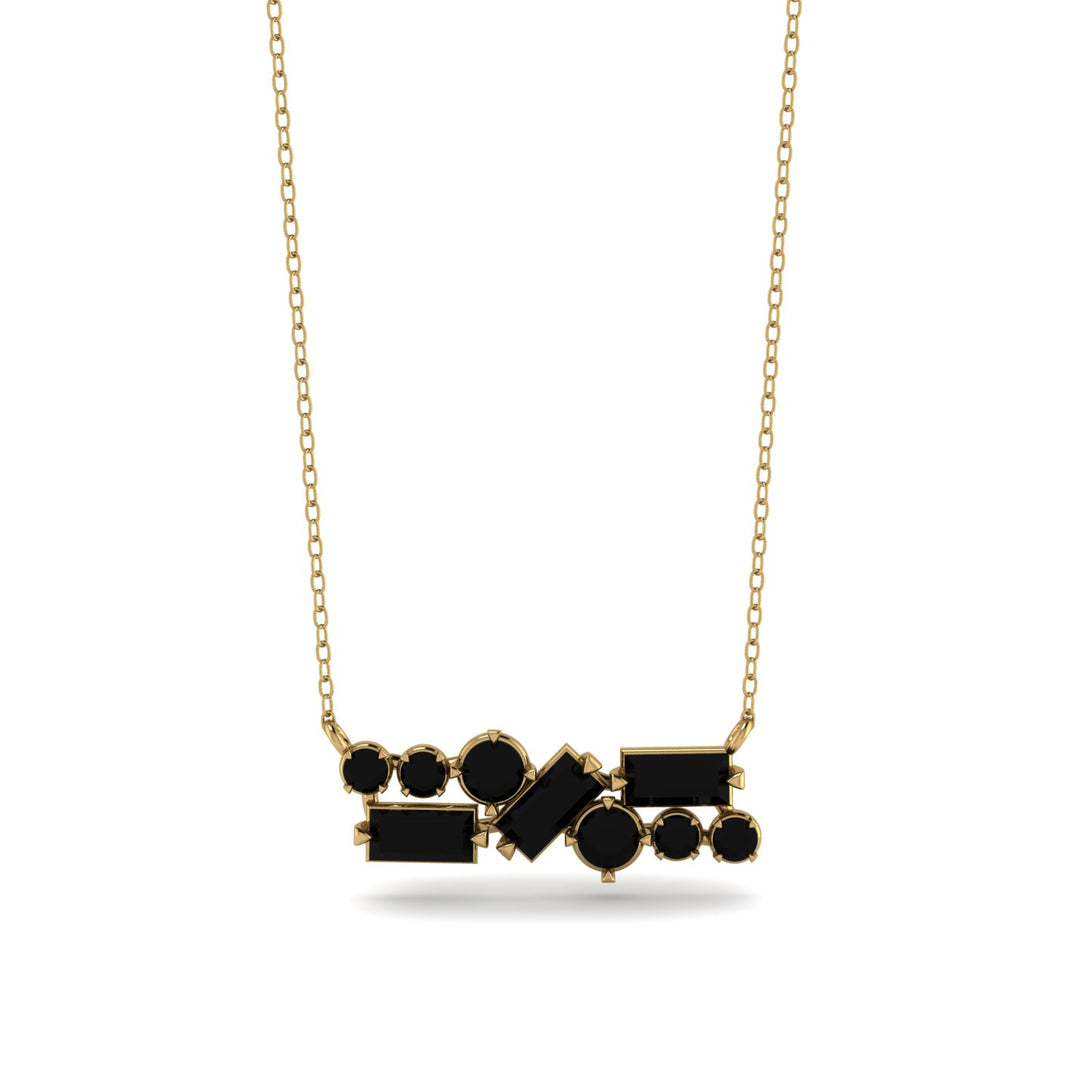 Black Diamond Baguette Necklace Mix - Kinley No. 37