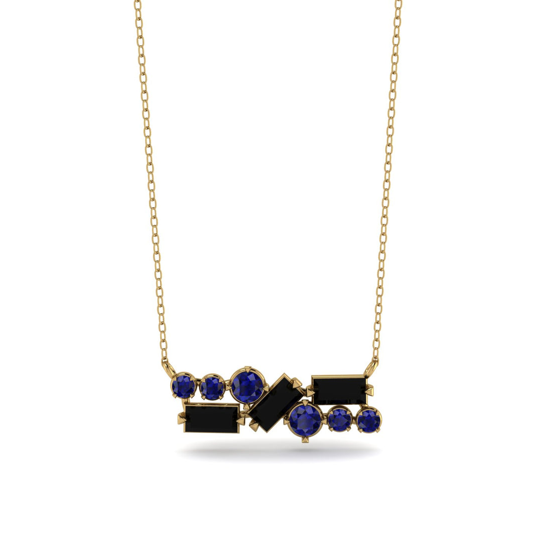 Black Diamond Baguette Necklace Mix - Kinley No. 43