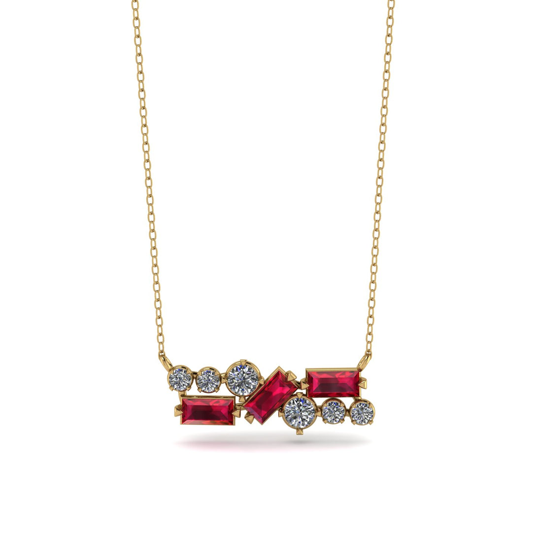 Ruby Baguette Necklace Mix - Kinley No. 46