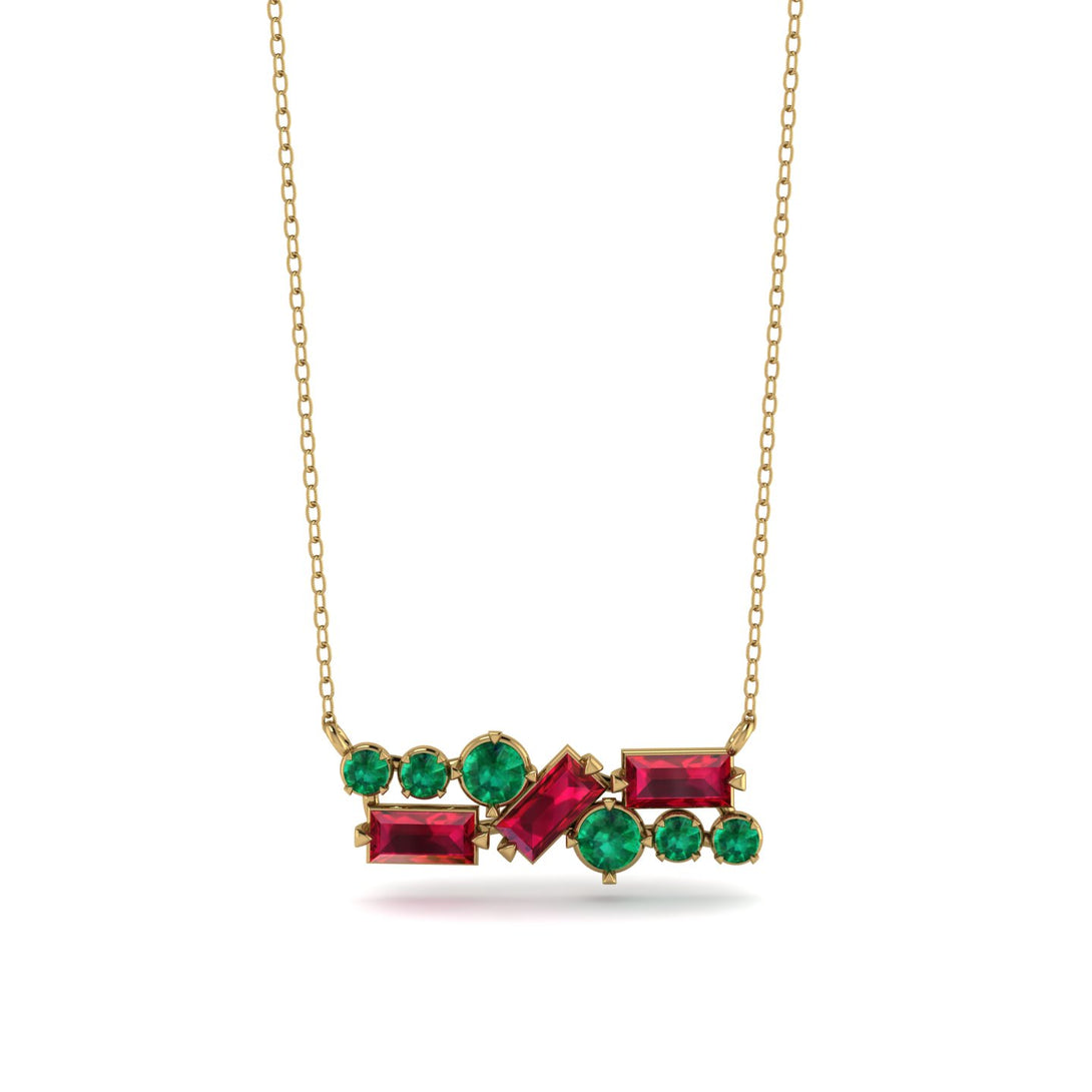 Ruby Baguette Necklace Mix - Kinley No. 49