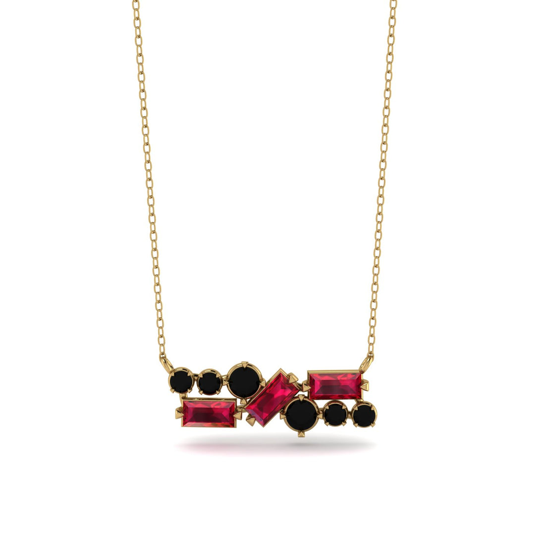 Ruby Baguette Necklace Mix - Kinley No. 52