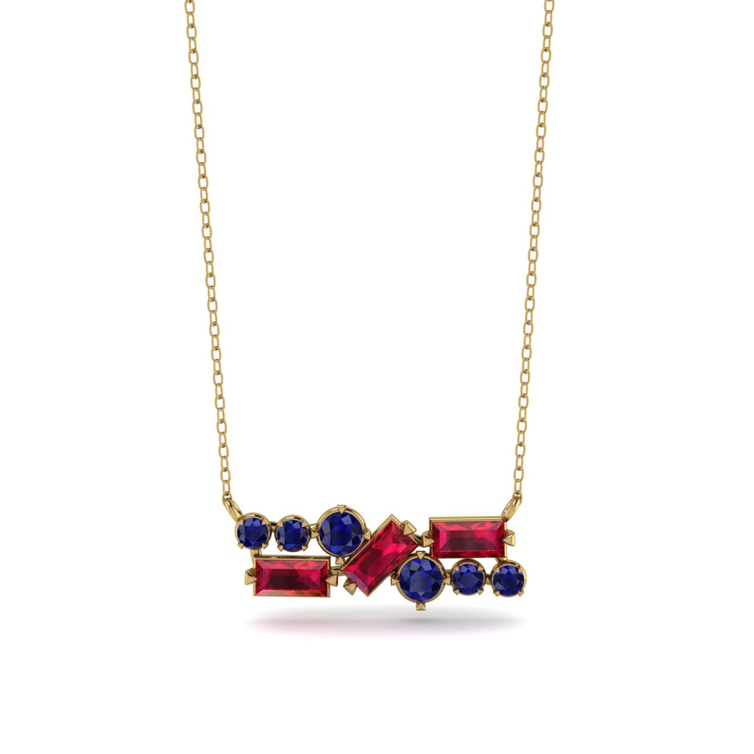 Ruby Baguette Necklace Mix - Kinley No. 58