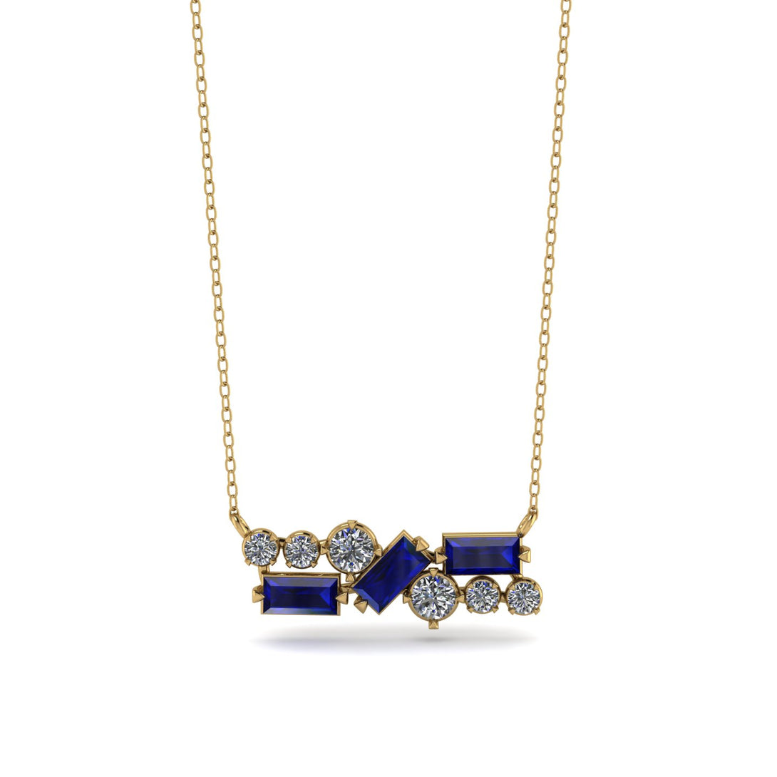 Sapphire Baguette Necklace Mix - Kinley No. 61