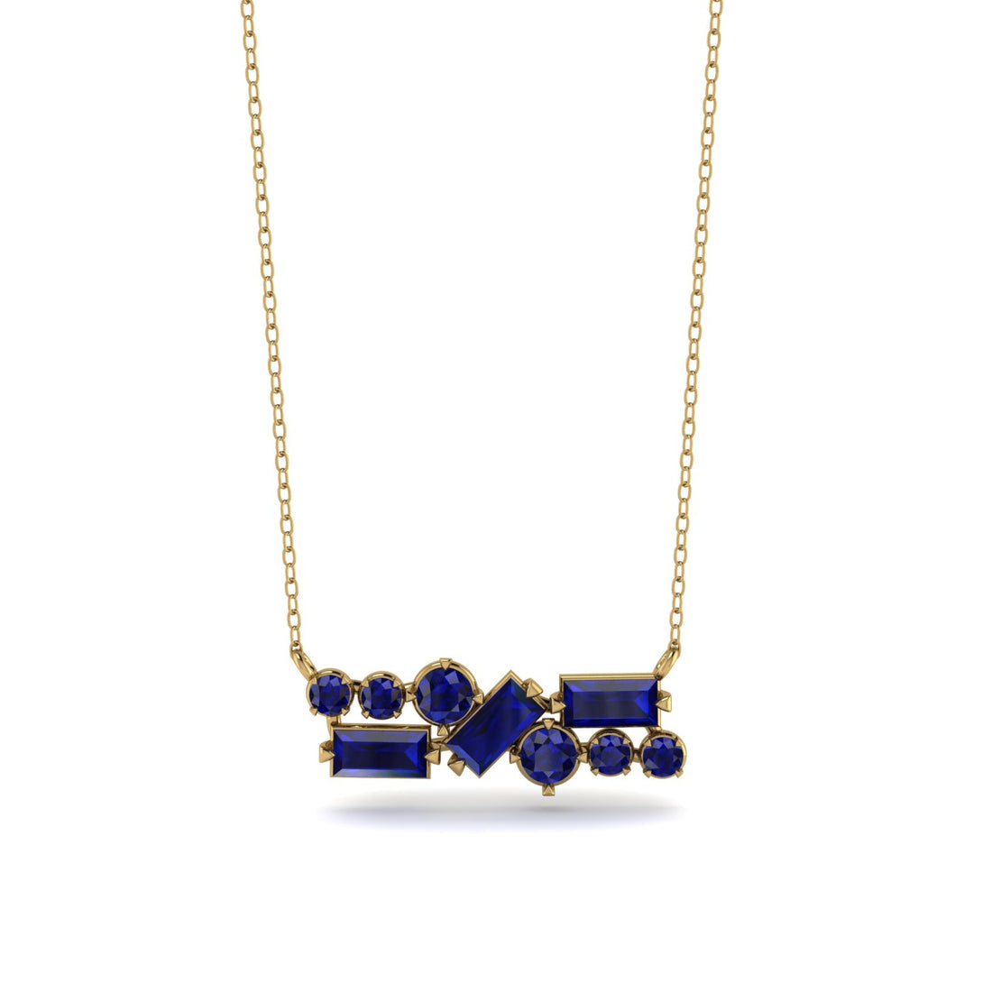 Sapphire Baguette Necklace Mix - Kinley No. 73