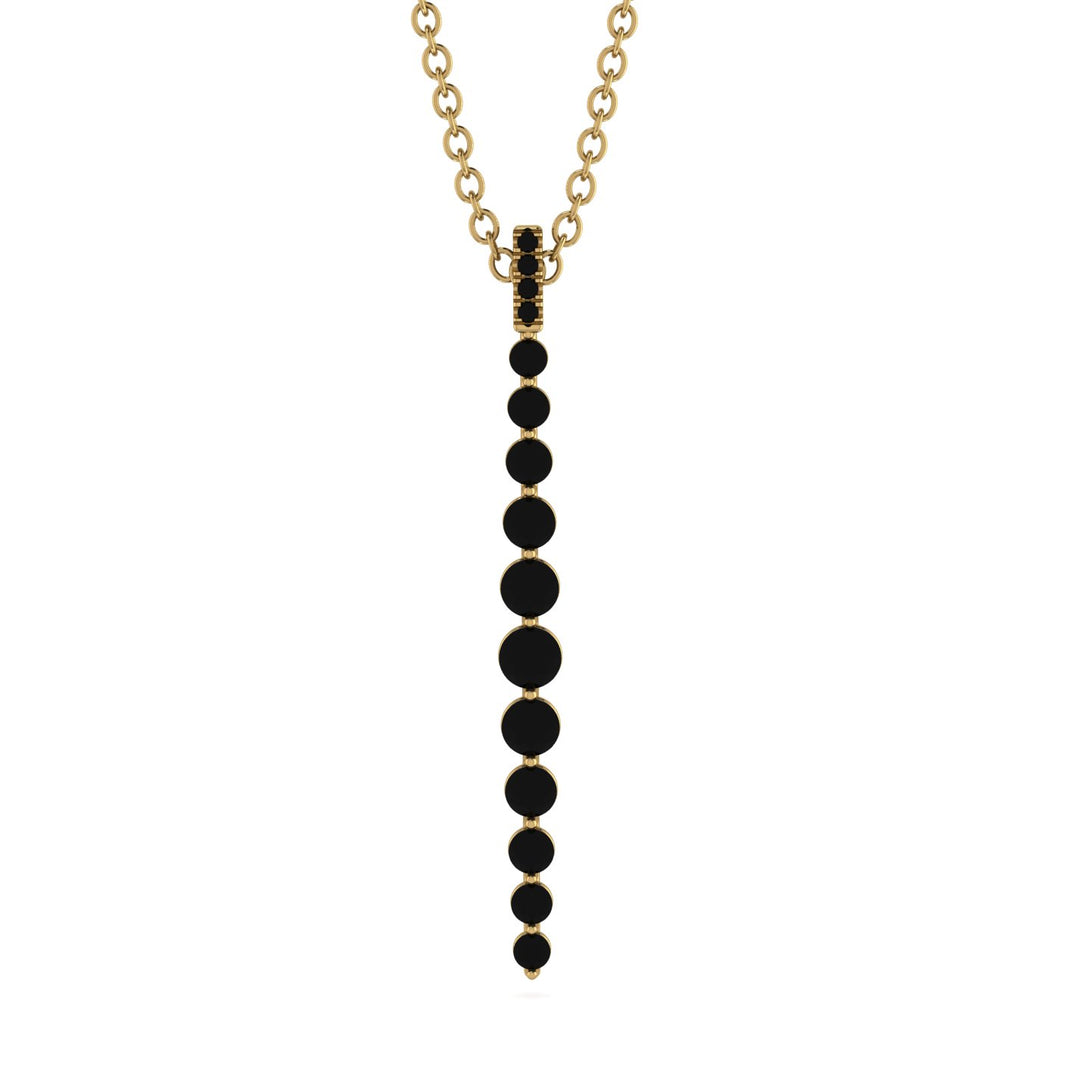 Tie Necklace Row Black Diamond - Paris No. 7