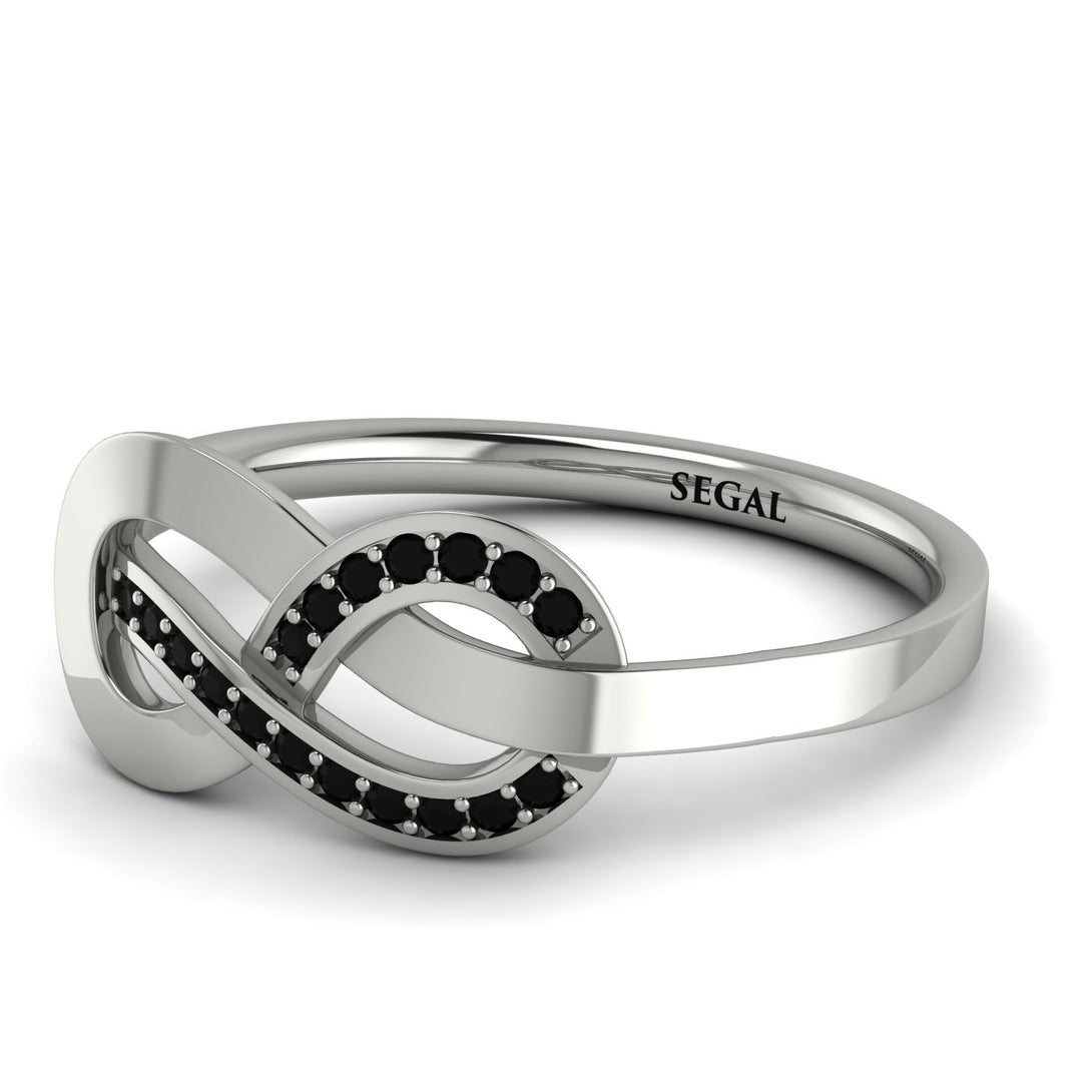 Infinity Yin Yang Black Diamond Ring - Lydia No. 9