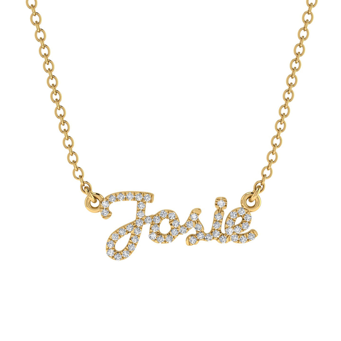 Diamond Gold Name Necklace - Josie