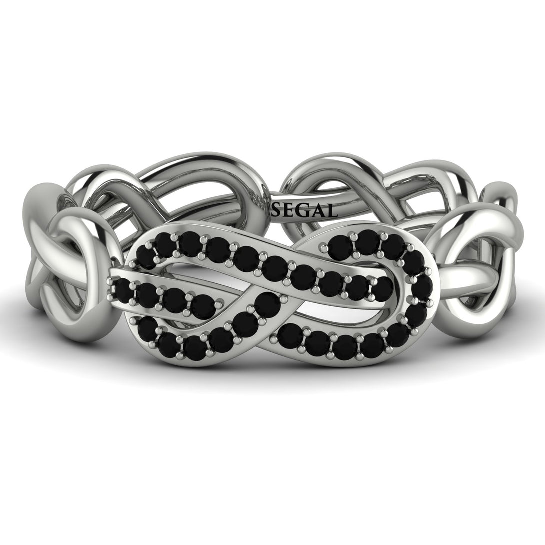 Knot Infinity Black Diamond Ring - Josephine No. 9