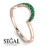 Large Half Round Stacking Emerald Ring - Brooke No. 5 image 6