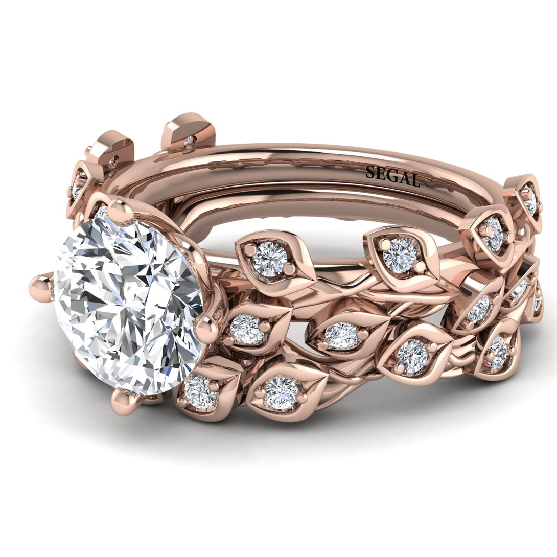 Leaves All Around Natural Diamond Wedding Bridal Set - Sydney 2ct No. 2