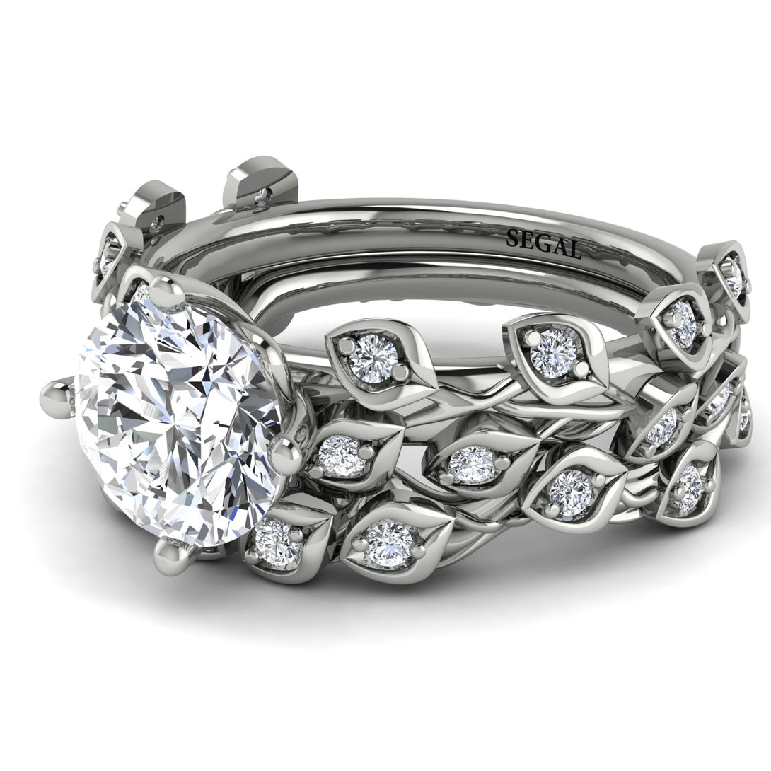 Leaves All Around Natural Diamond Wedding Bridal Set - Sydney 2ct No. 3