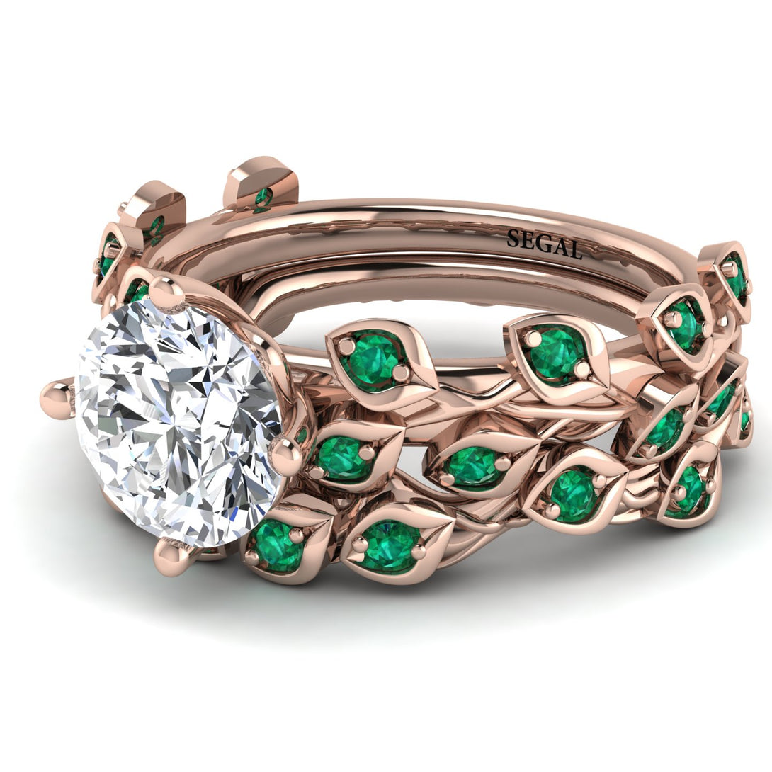 Leaves All Around Natural Diamond Wedding Bridal Set - Sydney 2ct No. 17