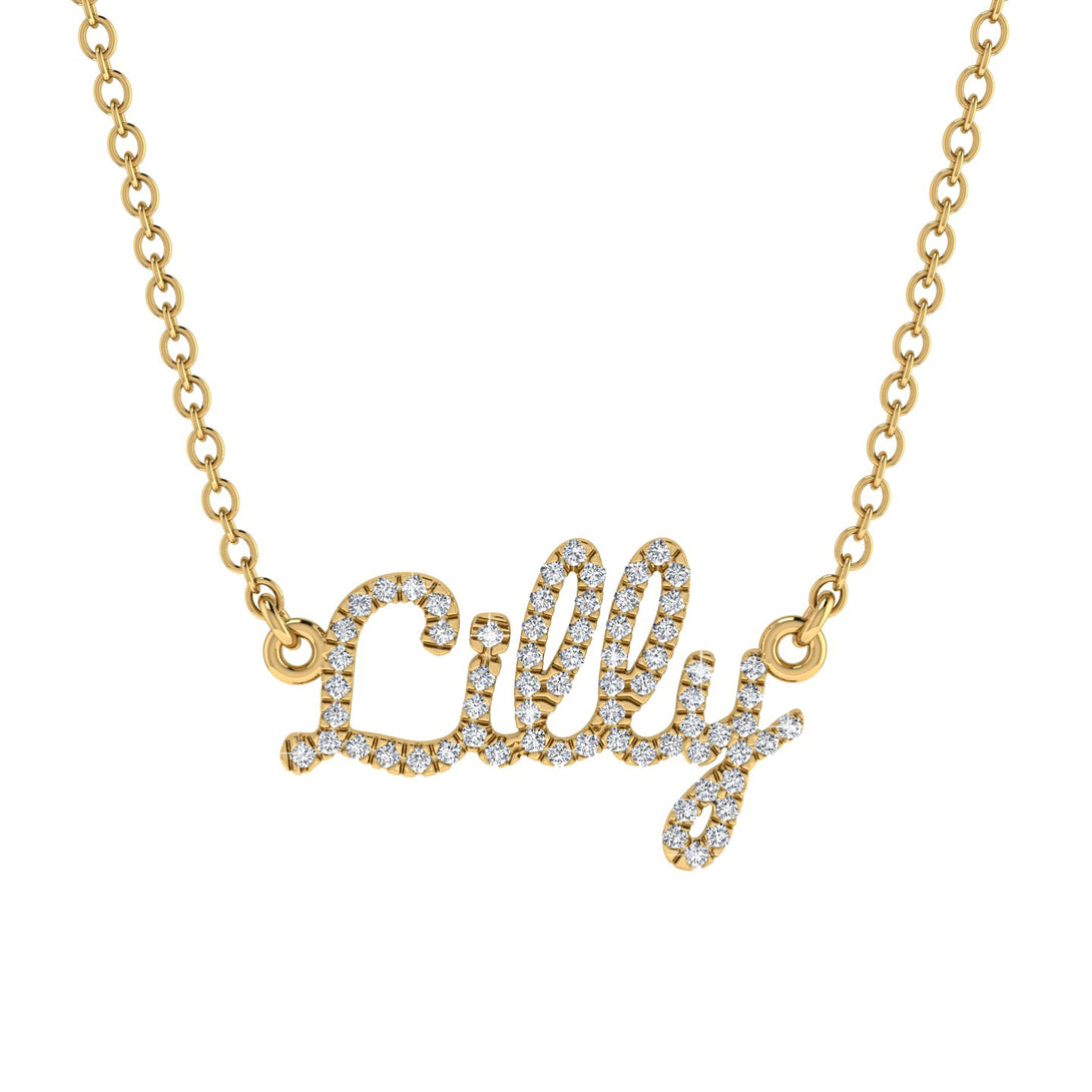 Diamond Gold Name Necklace - Lilly