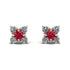 Geometrical 5 Rubys Stud Earrings - Noa No. 11 image 1
