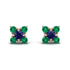 Geometrical 5 Sapphires Stud Earrings - Noa No. 29 image 1