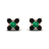 Geometrical 5 Emeralds Stud Earrings - Noa No. 35 image 1
