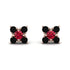Geometrical 5 Rubys Stud Earrings - Noa No. 41 image 1
