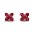 Geometrical 5 Rubys Stud Earrings - Noa No. 56 image 1