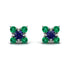 Geometrical 5 Sapphires Stud Earrings - Noa No. 30 image 1
