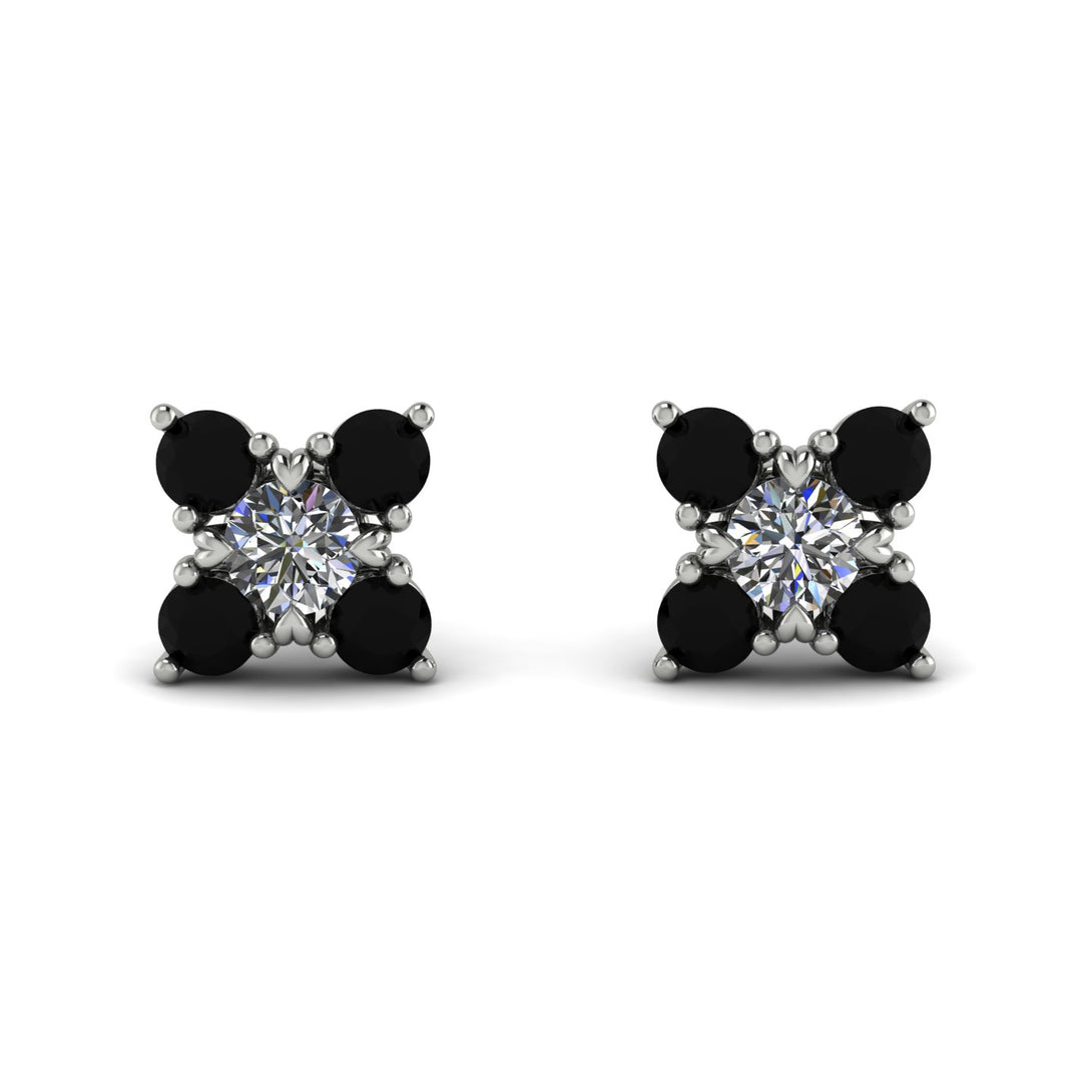Geometrical 5 Diamonds Stud Earrings - Noa No. 33