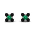 Geometrical 5 Emeralds Stud Earrings - Noa No. 36 image 1