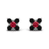 Geometrical 5 Rubys Stud Earrings - Noa No. 42 image 1