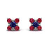 Geometrical 5 Sapphires Stud Earrings - Noa No. 60 image 1