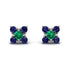 Geometrical 5 Emeralds Stud Earrings - Noa No. 66 image 1