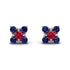 Geometrical 5 Rubys Stud Earrings - Noa No. 72 image 1