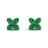 Geometrical 5 Emeralds Stud Earrings - Noa No. 19 image 1
