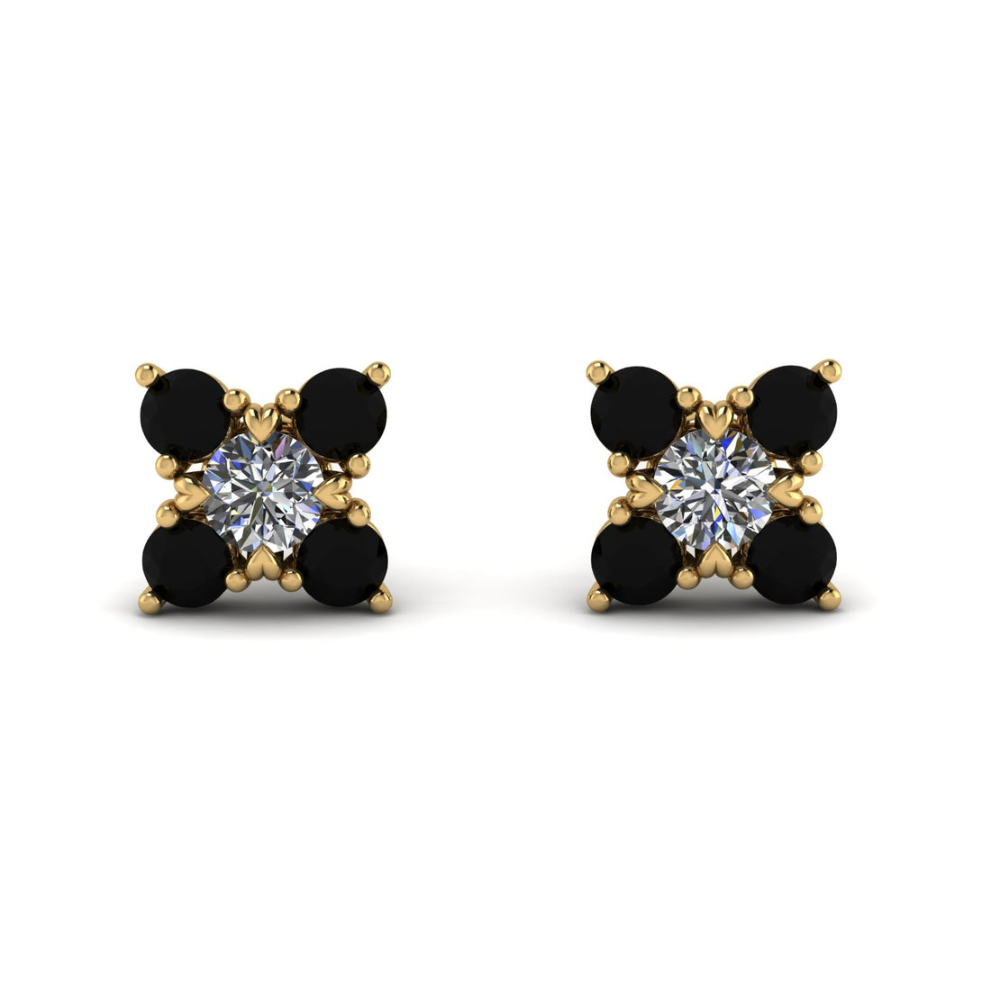 Geometrical 5 Diamonds Stud Earrings - Noa No. 31