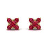 Geometrical 5 Rubys Stud Earrings - Noa No. 55 image 1