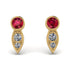 Bezel Ruby Earrings In Pear Shaped - Aniya No. 10 image 1