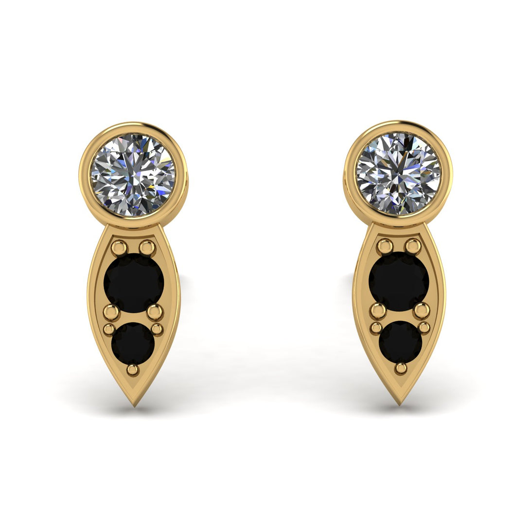 Bezel Diamond Earrings In Pear Shaped - Aniya No. 31