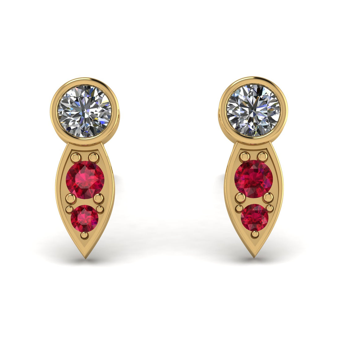 Bezel Diamond Earrings In Pear Shaped - Aniya No. 46